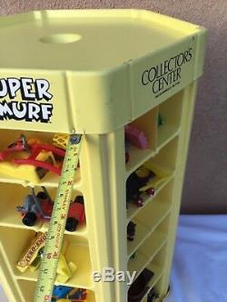 Vintage 1980s Smurf Collector's Center toy store display case 1983 with figures