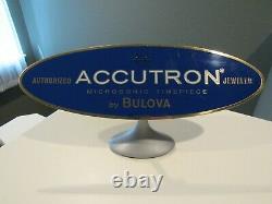 Vintage Accutron Watch by Bulova Brass Metal Jeweler's Case Store Display Sign