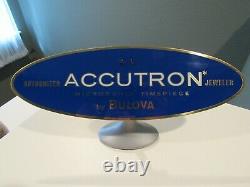 Vintage Accutron Watch by Bulova Brass Metal Jeweler's Case Store Display Sign