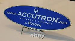 Vintage Accutron Watch by Bulova Brass Metal Jeweler's Case Store Display Sign Z