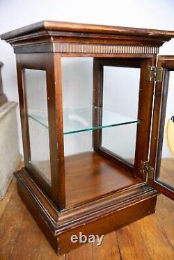 Vintage Antique Store Counter Display Case Apothecary Wood Cigars with lock key