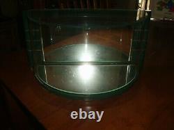 Vintage Art Deco Design Style Curved Glass Mirrored Wood Back Store Display Case