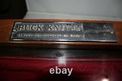 Vintage Buck Knifes wood Counter Top store Display Case