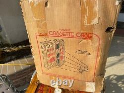 Vintage Cassette Tape Wood Case Storage Holder Display Case Rare Budweiser
