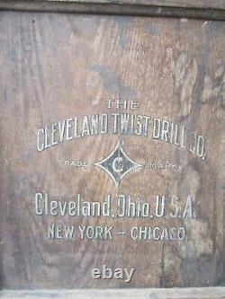 Vintage Cleveland Twist Drill Co Wood Cabinet Cleveland Ohio Store Display