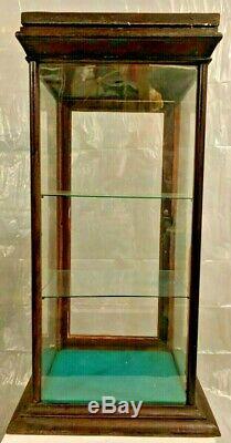 Vintage Countertop General Store Glass Wood Display Case WithBack Door