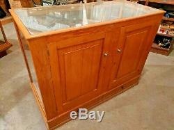 Vintage Display Case Oak 4-foot 2-shelves withdrawers for storage Retail Furniture