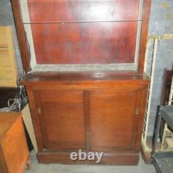 Vintage Display Case, Store Fixture, Mahogany Finish, Glass Shelves, Storage