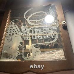 Vintage Display Storage Cabinet Case Etched Glass Sherlock Holmes FULL OF PIPES