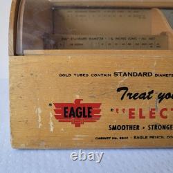 Vintage Eagle Pencil Co. Electronic Leads Store Shop Advertising Display Case