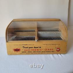 Vintage Eagle Pencil Co. Electronic Leads Store Shop Advertising Display Case