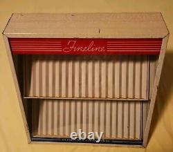 Vintage Fineline Pen Store Display Metal Glass 2 Tray 12 Wide 11 Tall