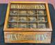 Vintage Hunts Fountain Pen Nibs Wood Display Case With Nibs, Storage In Back
