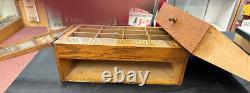 Vintage Hunts Fountain Pen Nibs Wood Display Case With Nibs, Storage In Back