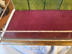 Vintage Kwiksale Store Display Case, Wood & Glass, 25 X 11.5 & 4.5-5.25 Tall