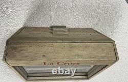 Vintage La Cross Wood Glass Display Case Box Storage Files Scissors Nippers 12