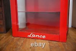 Vintage Lance Candy Jar Glass Metal Store Display Cabinet Case Original NICE