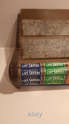 Vintage Life Savers Large 3 Tier Store Display Case Tin & Plastic 29X15X9