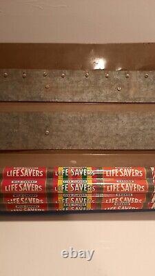 Vintage Life Savers Large 3 Tier Store Display Case Tin & Plastic 29X15X9