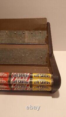 Vintage Life Savers Large 3 Tier Store Display Case Tin & Plastic 29X15X9