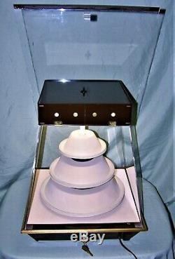 Vintage Maruman Lighter Department Store Counter Rotating Lighted Display Case