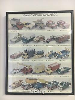 Vintage Matchbox Store Display Case with 81 Transitional cars & Advertisement