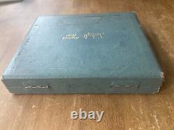 Vintage Multi Ring Jewelers Blue Display Box Case Blue Velvet 36 Slots Storage