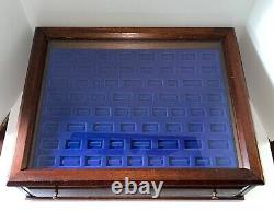 Vintage Multi-Use Glass Top Mahogany Display Tabletop Storage Case Cabinet