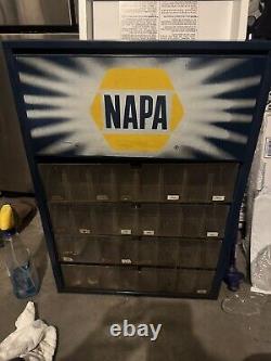 Vintage NAPA Tools Auto Parts Cabinet Metal Sign Mechanic Display / Storage Case
