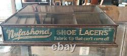 Vintage Nufashond Shoe Lacers Counter Top General Store Display Case Box