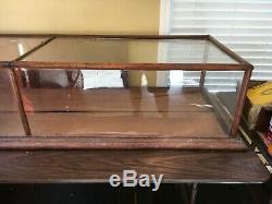 Vintage Oak Showcase Store Counter Glass Display Case