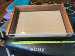 Vintage Pocket Knife Display Case With Storage Space, Wood And Thick Plastic
