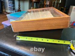 Vintage Pocket Knife Display Case With Storage Space, Wood And Thick Plastic