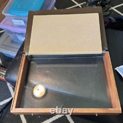 Vintage Pocket Knife Display Case With Storage Space, Wood And Thick Plastic