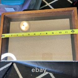 Vintage Pocket Knife Display Case With Storage Space, Wood And Thick Plastic