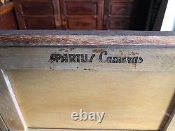 Vintage SPARTUS Camera General Store Counter Display Case RARE Original Glass