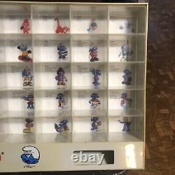 Vintage Schleich The Smurfs Store Display Case Peyo Smurf 50 Figure Table Top