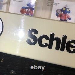 Vintage Schleich The Smurfs Store Display Case Peyo Smurf 50 Figure Table Top