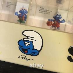 Vintage Schleich The Smurfs Store Display Case Peyo Smurf 50 Figure Table Top