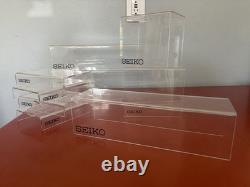 Vintage Seiko Quartz Watch Store Display Case Shelves Lot Of 9 Hard Plastic