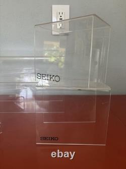Vintage Seiko Quartz Watch Store Display Case Shelves Lot Of 9 Hard Plastic