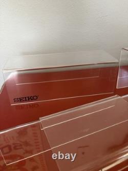 Vintage Seiko Quartz Watch Store Display Case Shelves Lot Of 9 Hard Plastic