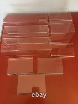 Vintage Seiko Quartz Watch Store Display Case Shelves Lot Of 9 Hard Plastic