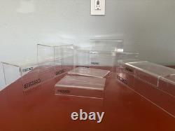 Vintage Seiko Quartz Watch Store Display Case Shelves Lot Of 9 Hard Plastic