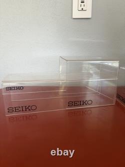 Vintage Seiko Quartz Watch Store Display Case Shelves Lot Of 9 Hard Plastic