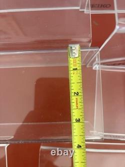Vintage Seiko Quartz Watch Store Display Case Shelves Lot Of 9 Hard Plastic
