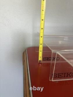 Vintage Seiko Quartz Watch Store Display Case Shelves Lot Of 9 Hard Plastic