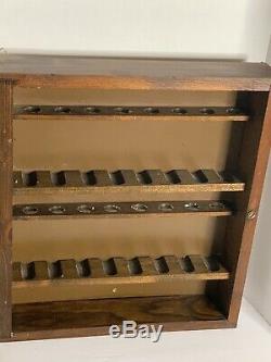 Vintage Sherlock Holmes Wooden Pipe Display Storage Cabinet Case Excellent