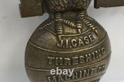 Vintage Solid Brass Original J. I. Case Threshing Tractor Store Display Sign