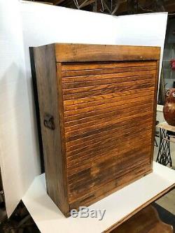 Vintage Stanley Wood Roll Top Store Display Tool Case